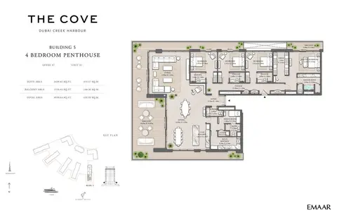 The Cove 2 Creek Harbour: फ़्लोर प्लान Level 07, Unit 01, 4,951 sq ft
