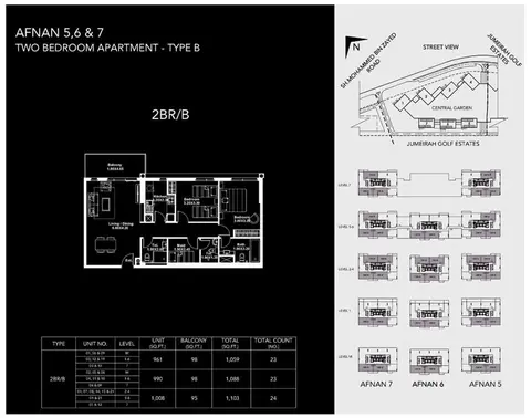 Afnan: Floor plan 2-Bedroom-Apartment,Type-B