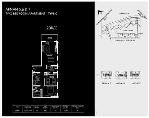 Afnan: Floor plan 2-Bedroom-Apartment,Type-C