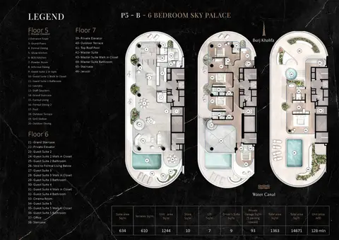 ذا رينجز في قناة دبي المائية: مخطط الطابق P5-B Lower & Upper Floor, 14,671 sq ft