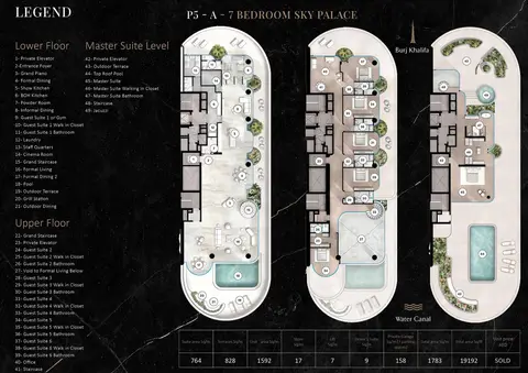 ذا رينجز في قناة دبي المائية: مخطط الطابق P5-A Lower & Upper Floor, 19,192 sq ft