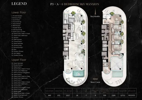ذا رينجز في قناة دبي المائية: مخطط الطابق P3-A Lower & Upper Floor, 12,712 sq ft
