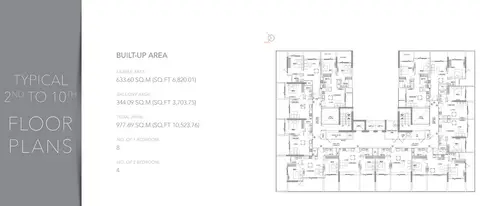 Binghatti Point: Floor plan Typical 2nd To 10th Floor Plan, 10,661 sq ft
