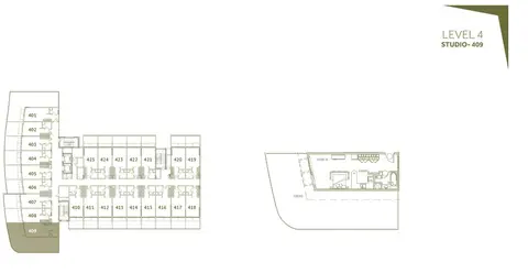 Living Garden: Plattegrond Level-4,-Studio-409