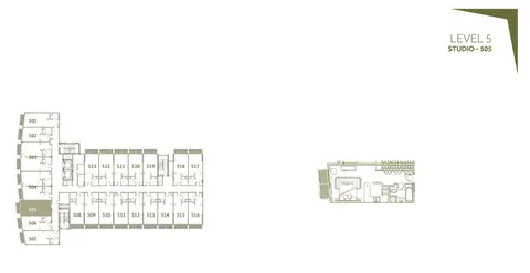 Living Garden: Plattegrond Level-5,-Studio-505