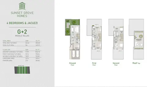 Sunset Grove Homes at JVC: Floor plan G+2, 2,813 sq ft