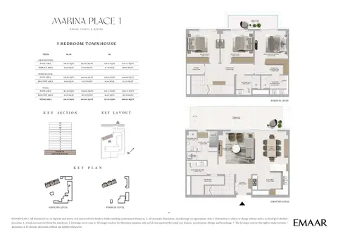 Emaar Marina Place Mina Rashid: Units 01, 02 & 03, 2,660 sq ft 户型图