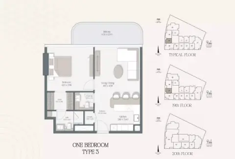 The Caden: Планировка Type 612, 846 sq ft