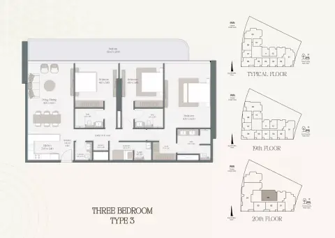 The Caden: Планировка Type 309, 2,032 sq ft