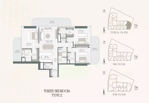 The Caden: Планировка Type 301, 2,110 sq ft