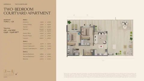 Serenova at Dubai Silicon Oasis: Floor plan Type C-CR, 2,528 sq ft