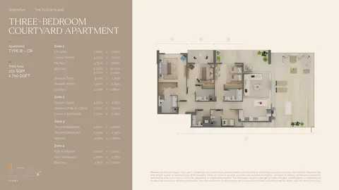 Serenova at Dubai Silicon Oasis: Floor plan Type B-CR, 2,700 sq ft