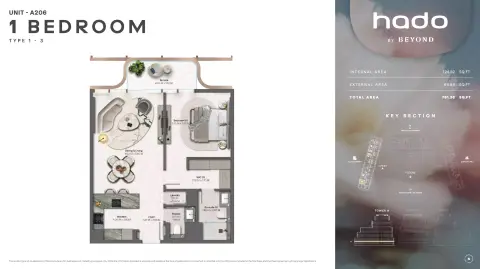 Hado: Floor plan Type A206, 791 sq ft