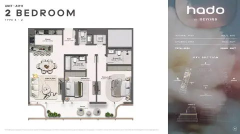 Hado: Floor plan Type A1111, 1,168 sq ft