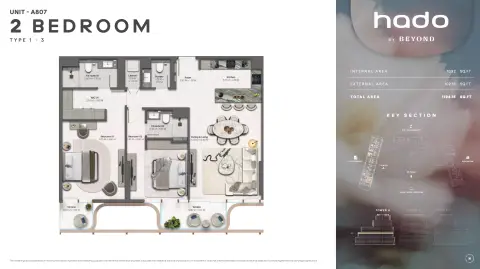 Hado: Floor plan Type A807, 1,194 sq ft