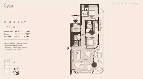 Eywa Way of Water: Floor plan Type 2, 2,184 sq ft