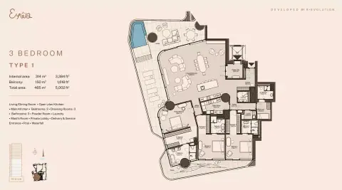 Eywa Way of Water: Floor plan Type 1, 5,002 sq ft