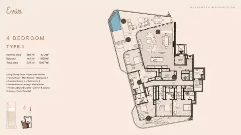 Eywa Way of Water: Floor plan Type 1, 5,677 sq ft