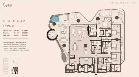 Eywa Way of Water: Floor plan Type 2, 6,347 sq ft