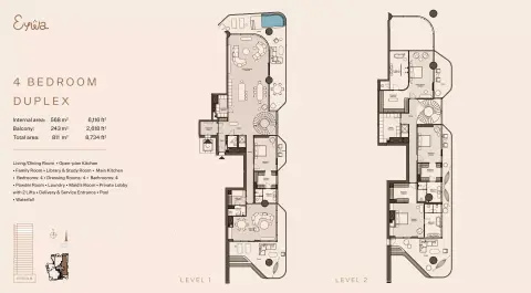 Eywa Way of Water: Floor plan Type 1 DU, 8,734 sq ft