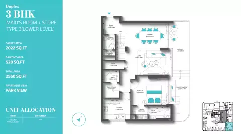 REFF 997: Floor plan Type 3, 2,550 sq ft