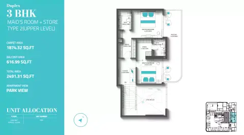 REFF 997: Floor plan Type 2, 2,491 sq ft
