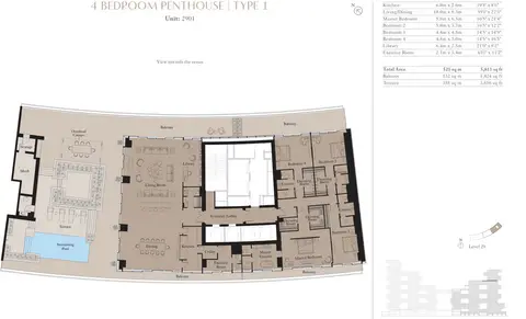 The Royal Atlantis Residences: फ़्लोर प्लान Type 1,Unit 2901, 5,611 sq ft