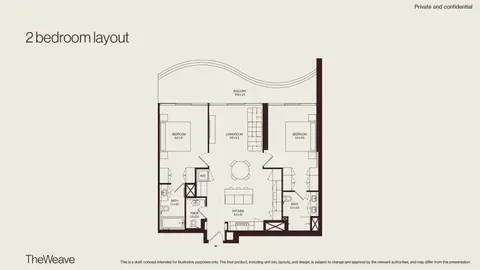 The Weave at JVC: Floor plan 2 Bedroom