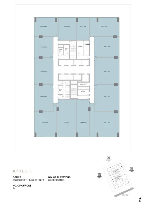 Samana Business Park 2: Планировка 10th Floor, 1,432 sq ft