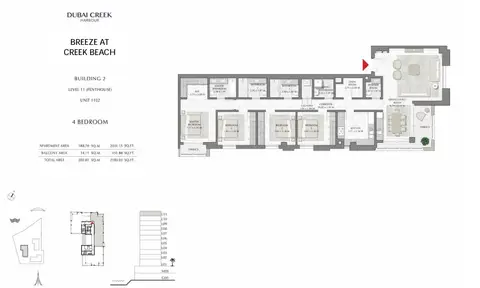 Breeze at Creek Beach: Floor plan Bu2-L11-pen-4bd-2183.03-sqft, 2,183 sq ft