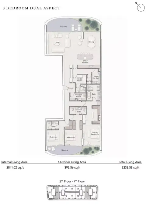 Ellington Ocean House: Floor plan Type A, 3,233 sq ft