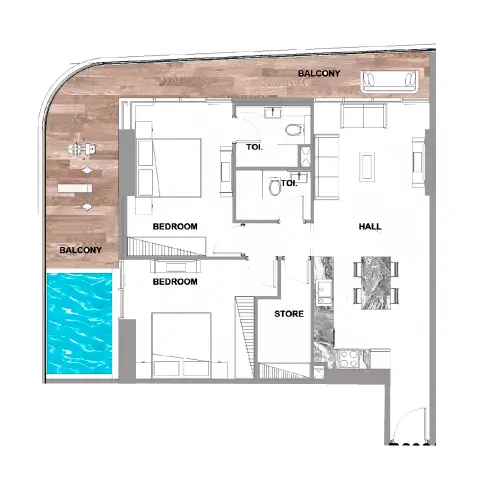 Peace Lagoons Phase 2: Floor plan Type F, 1,425 sq ft