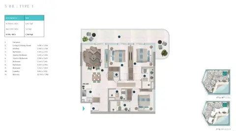 Octa Isle Interiors: Floor plan Type 1, 1,368 sq ft