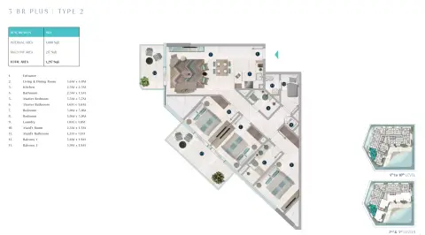 Octa Isle Interiors: Floor plan Type 2 Plus, 1,297 sq ft