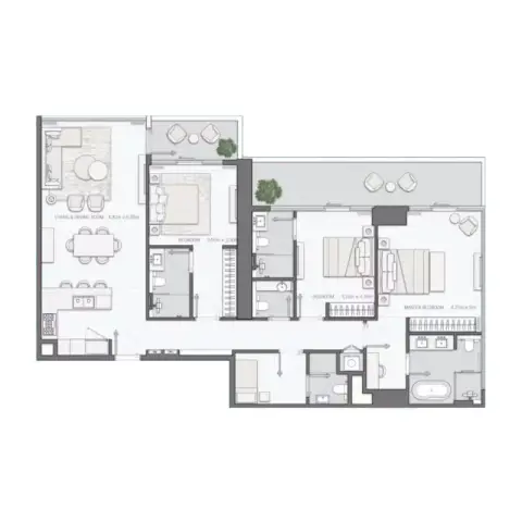 Mansory Residences: Type A, 2,067 sq ft 户型图