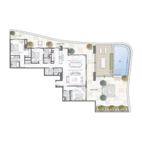 Mansory Residences: Type A 户型图
