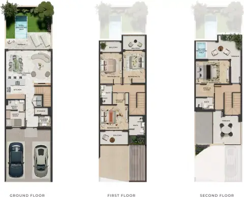 Kensington Gardens: Type B, 3,151 sq ft 户型图