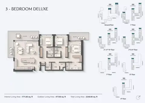Sands Phase 2: Floor plan Type A-Tower A & B, 2,248 sq ft
