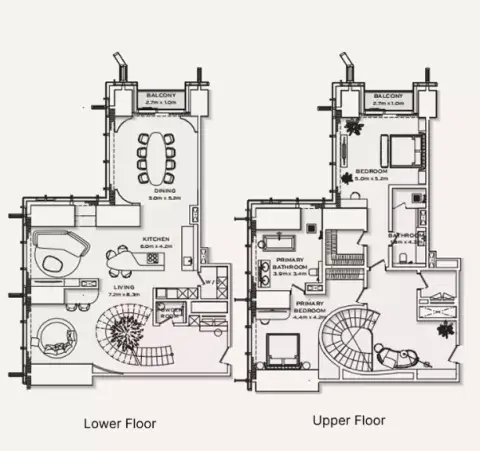 Burj Azizi: Floor plan Type A, 2,531 sq ft