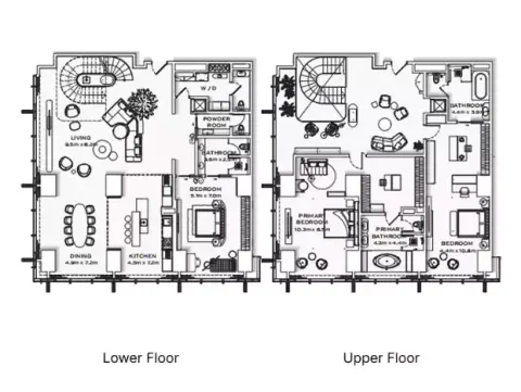 Burj Azizi: Floor plan Type A, 4,953 sq ft