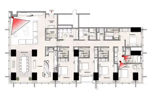 Burj Azizi: Floor plan Type A, 4,158 sq ft