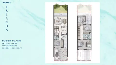 بورا بورا المرحلة 2 من داماك: مخطط الطابق Dith-M, 2,208 sq ft