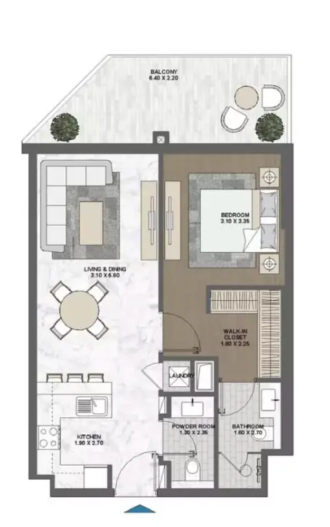 Damac Riverside Views Indigo: Floor plan Type 02
