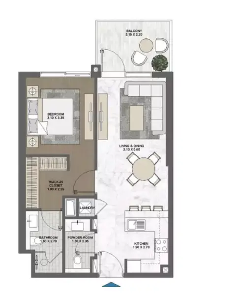 Damac Riverside Views Indigo: Floor plan Type 04