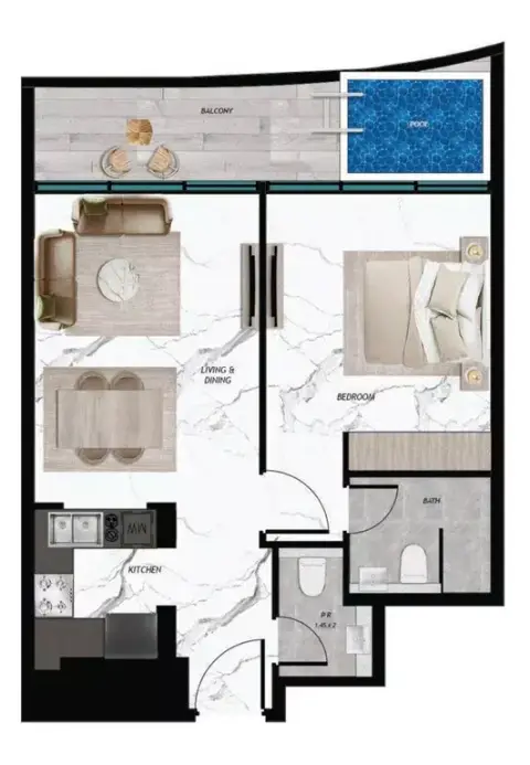 Samana Barari Twin Towers: Floor plan Type A