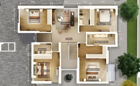 Diagon at Athlon: Floor plan Type A, 4,452 sq ft