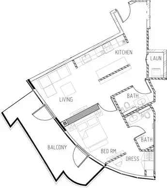 Canal Heights 2: Plattegrond Type F, 942 sq ft