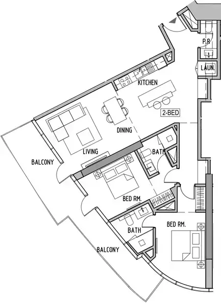 Canal Heights 2: Plattegrond Type D, 1,327 sq ft
