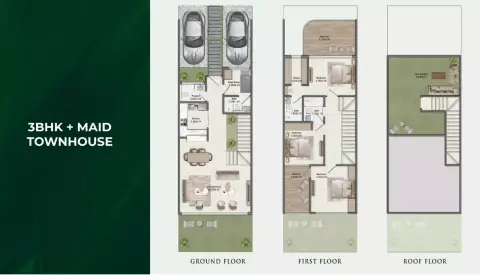 Greenz: Floor plan Type 1+Maid, 2,400 sq ft