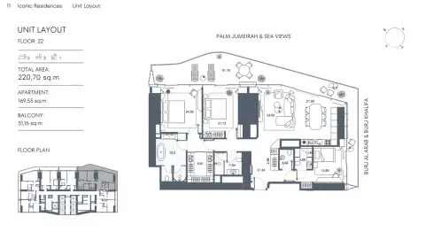 Iconic Residences: Type 2, 2,368 sq ft 户型图